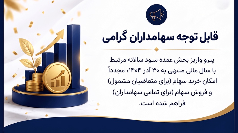 فراهم شدن امکان خرید و فروش سهام پس از واریز سود سالانه